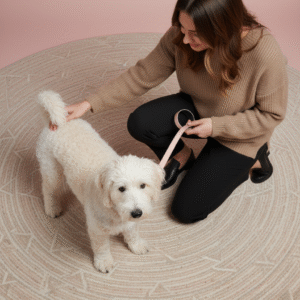 pametna qr ovratnica položena z neoprenom. pasji povodec roza loomp (4)